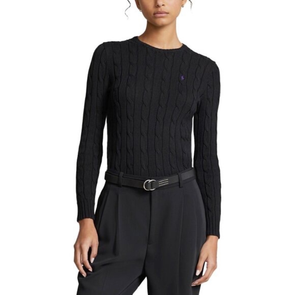 NEW $165 Polo Ralph Lauren Cable Knit Sweater! S M L XL  Black Wool Cashmere